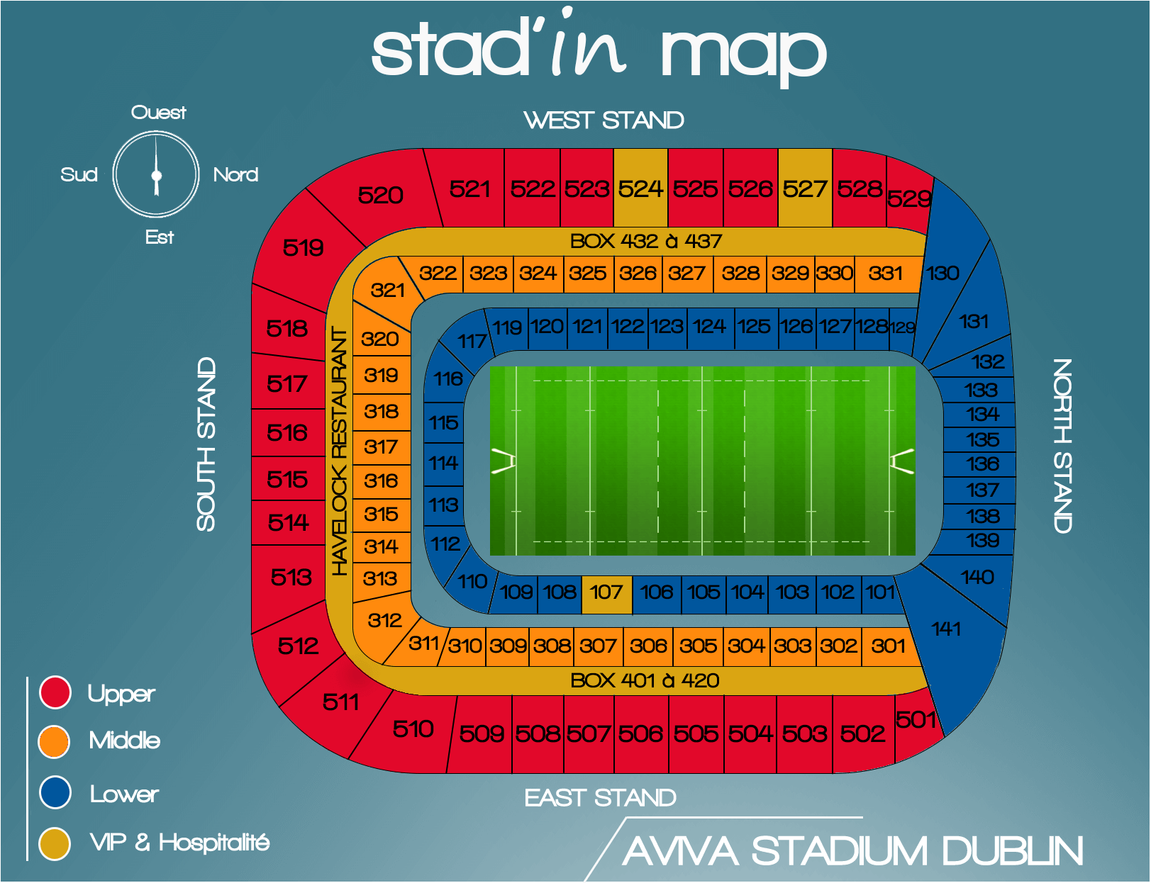 achetez vos billets, places pour aller voir l'Irlande au Aviva Stadium pour le Tournoi des six Nations avec Stad'in !